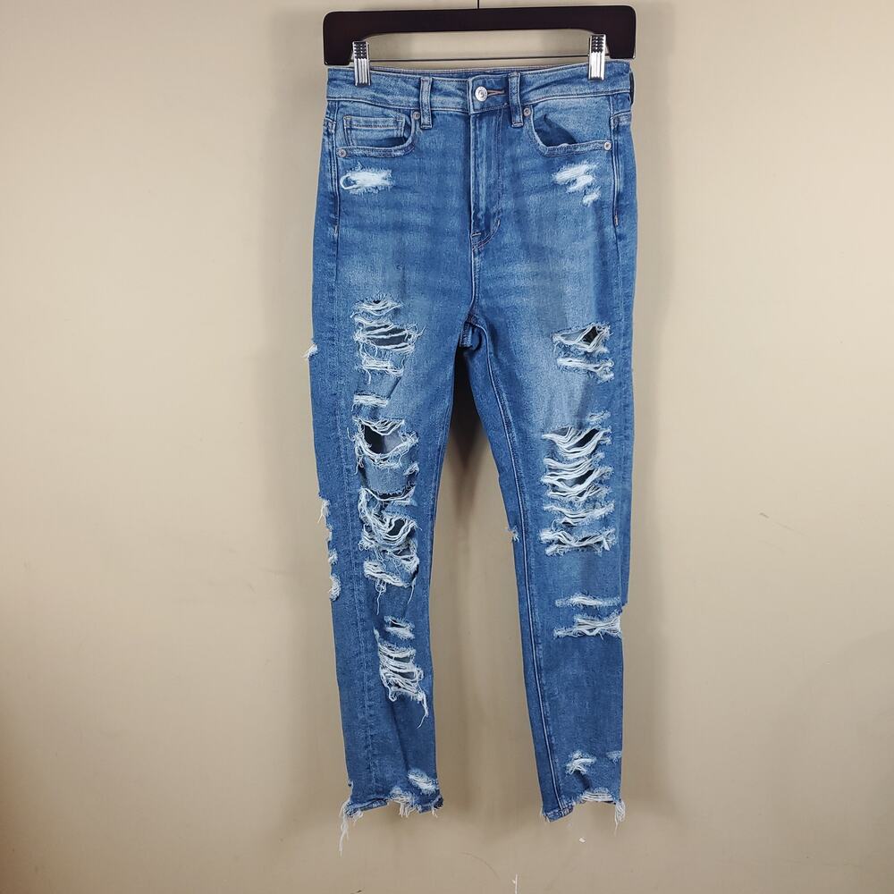 American Eagle Heavily Distressed Mom Jean Size 2
